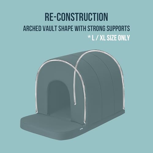 PELZIN Orthopedic Dog Bed House - Indoor Dog Tent with Washable Removable Cover - Pet Bed with Cover Cave - Nonskid Bottom, Ideal for Extra Large Breeds & Fits 42-Inch Crate - 41"x27", Charcoal - size: 41"L x 27"W x 28"Th