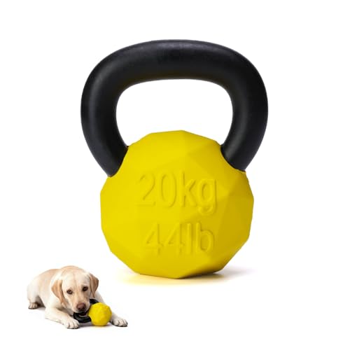 MECOOL Indestructible Dog Toy for Aggressive Chewers - Heavy Duty Chew Ring with Durable Nylon and Treat Dispenser Rubber Base, Interactive Food Puzzle Dog Chew Toy,Large Yellow - size: L Yellow