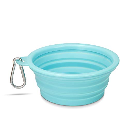 Made Easy Kit Portable Collapsible Dog Bowl for Water or Food Great Pet Travel Bowl in Multiple Sizes (Standard - 12oz, Teal) - color: Teal