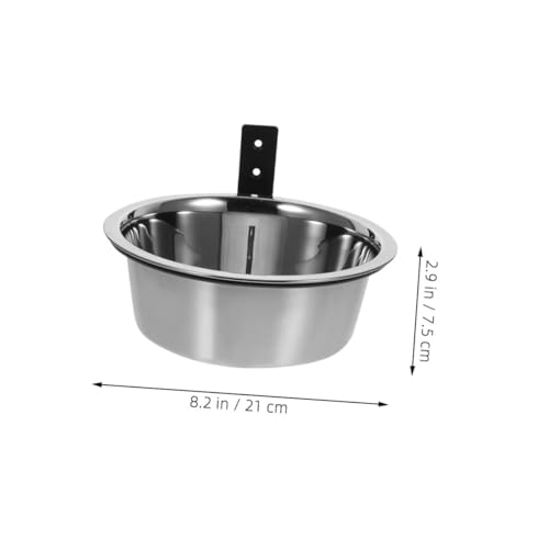 POPETPOP Wall Mounted Elevated Dog Bowl Set 2 Stainless Steel Hanging PET Feeding Stations for Dogs Adjustable Height Food and Water Bowls Easy Installation