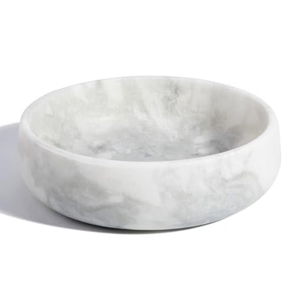 White Dog Bowl, Marble Dog Food Bowl, Non-Slip Water Dish Large, Heavy Duty Pet Bowl for Large Dogs, African Natural Marble, Holds 6 Cups(6lbs) - color: Namib Fantasy, size: L