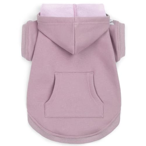 Koneseve Dog Hoodie & Cat Sweater, Warm Fleece Hooded Sweatshirt with Pocket for Small to Large Pets, Cozy Winter Outfit, Purple, S - color: Purple, size: S-(2~7lb) | Chest(~13")