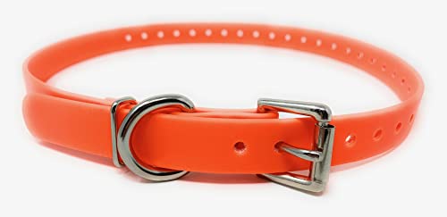 Sparky PetCo 1" Waterproof Biothane Buckle Straps for E Collar Systems (NEON Orange) - color: NEON ORANGE