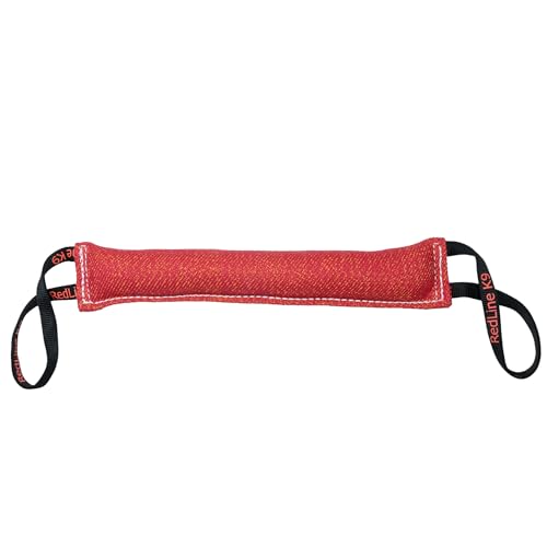 REDLINE K-9 Dog Bite Tug Toy 3" X 16" 2 Handle Bite Suit French Linen (Red) - color: Red