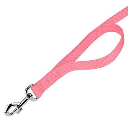 Country Brook Petz - Vibrant 17 Color Selection - Heavyduty Doublehandle Nylon Leash (6 Foot, 3/4 Inch Wide, Pink) - color: Pink