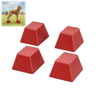 Stacking Blocks for Dog Shows, Professional Dog Stacking Training Platform, Show Ring Feet Position Trainer, Non Slip Stable Base, Breed Stance Support (Red) - color: Red