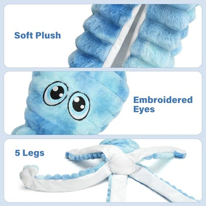 Prime Pets Dog Toys for Large Dogs, 27“ Extra Large Plush Octopus Dog Toy, Crinkle Squeaky Dog Toys to Keep Them Busy, Interactive Tug of War Pet Toy for Small Medium Large Breeds, Tie-dye Blue - color: Tie Dye Blue