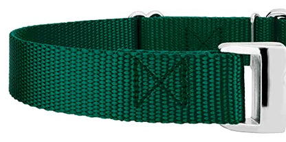 Country Brook Petz - Martingale Dog Collar - Heavy Duty Nylon Adjustable Martingale Dog Collar with Premium Buckle for Small Medium Large Breeds (5/8 Inch, Extra Small, Green) - color: Green, size: Extra Small (Pack of 1)