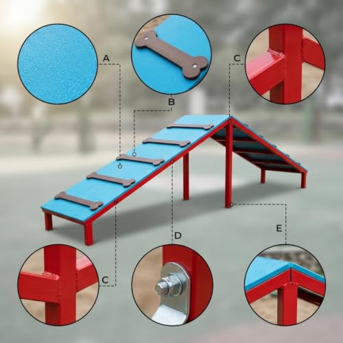Agility Training Equipment for Canines, Outdoor Dog Agility Course Backyard Set, Agility Hurdles & Poles for Pet Motor Skills, Pet Tunnel 180 * 100 * 110cm