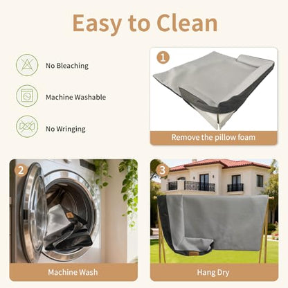 Large Dog Bed for Couch, Cooling Orthopedic Dog Bed, Removable Washable Cover, Waterproof Lining, Non-Slip Bottom, Dog Sofa Bed with Extended Mat, Size: 41"*37"*4.9" - size: Large
