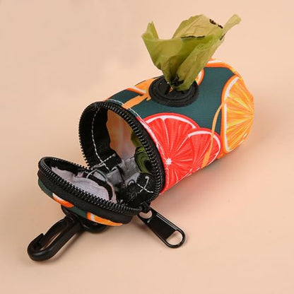 Dog Poop Bag Holder for Leash, Doggie Waste Bag Dispenser, Soft Fabric Dog Poop Bag Holder for Walking Accessories (Red) - color: Red