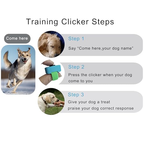 Pet Clicker for Dogs/Cats/Horses/Birds or Other Animals - Mini Finger Clickers for Training (Black + Blue)