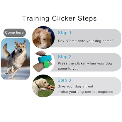 Pet Clicker for Dogs/Cats/Horses/Birds or Other Animals - Mini Finger Clickers for Training (Black + Blue)