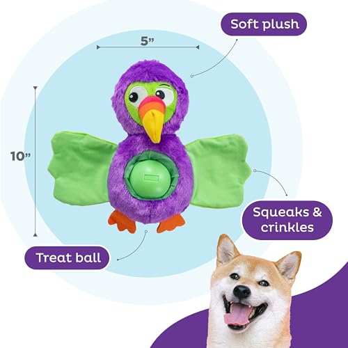 Outward Hound by Nina Ottosson Hide-Ablez Plush Dog Puzzle with Treat Ball, Toucan, Multicolored - color: Hide-Ablez Toucan