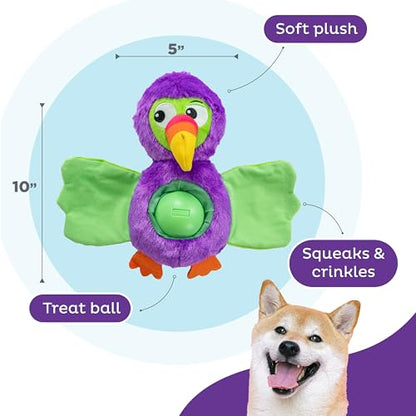 Outward Hound by Nina Ottosson Hide-Ablez Plush Dog Puzzle with Treat Ball, Toucan, Multicolored - color: Hide-Ablez Toucan