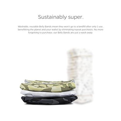 Pet Parents® Washable Belly Bands for Male Dogs (3pack) + Extendrs® of Durable Dog Diapers Male, Premium Male Dog Diapers & Dog Wraps (Medium, Camo) - color: Camo, size: Medium (16-20")