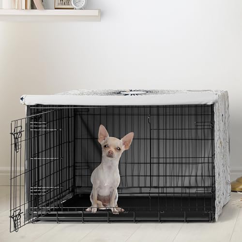 Sweet Jojo Designs 24in. Small Dog Crate Cover (Boho Star and Moon) Pet Cage, Kennel Covers (Shabby Chic, Bohemian, Celestial, Sky, Stars & Moons, Starburst, Cosmic, Mystical, Navy Blue & Gold, Grey) - color: Blue Celestial, size: 24.0"L x 18.5"W x 20.0"H