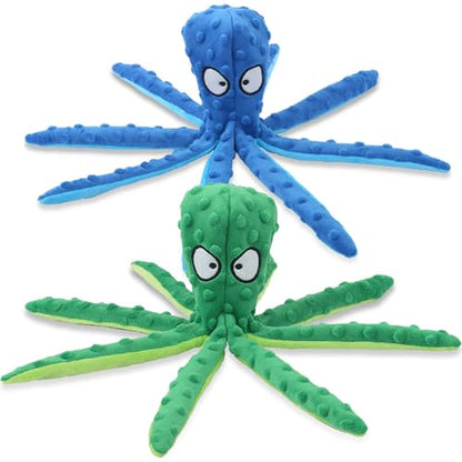 Octopus Dog Toy, Stuffing Free Octopus Dog Toy, Squeaky & Crinkle Plush for Aggressive Chewers Dogs, for Interactive Play, Teething & Anxiety Relief (2PCSF) - color: 2PCSF