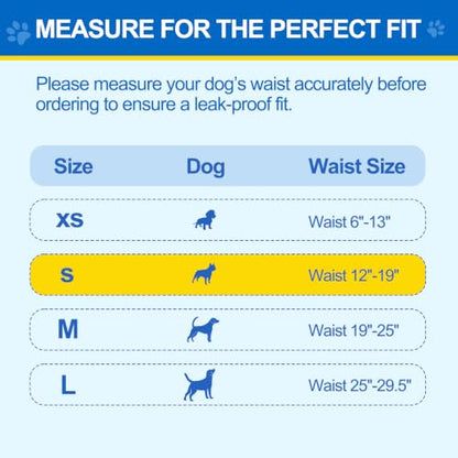 Wowflash 100 Count Male Dog Diapers Disposable, Leakproof Dog Wraps with Wetness Indicator, Breathable Quick-Dry, Secure Fit Doggy Belly Bands for Incontinence, Marking & House Training, Small - size: Small
