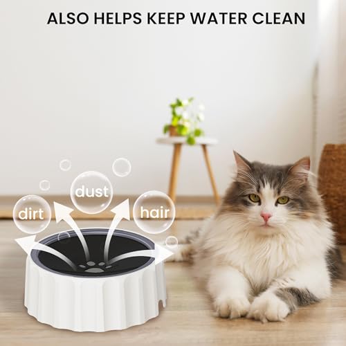 Dog Small Animals Water Bowl No Spill 70oz/2L Large Capacity Dispenser Non Slip No Splash Small Animals Bowl Pet Slow Feeder No Drip Dog Water Bowl on Vehicle for Dogs and Cats - Black - color: Black