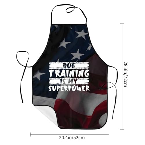 Dog Training is My Superpower Apron for cooking with Pockets Women Men Kitchen Chef Funny Aprons