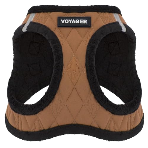 Best Pet Supplies - All Weather Mesh / Plush, Reflective, No Pull Harness for Small, Medium Dogs, Cats - Secure with Hook & Loop Fastener, Buckle, Double D-Rings - Beige Plush, XS - color: Beige Plush, size: XS (Chest: 13 - 14.5")