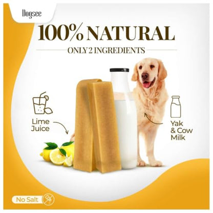Dogsee Yak Cheese Himalayan Dog Chews 1lb (Medium - 6 Bars), 100% All Natural, 60% Protein, Dog Treats Medium Breed, Yak Chews Long Lasting for Aggressive Chewers, Raw Hide Free - size: Medium (Pack of 6)