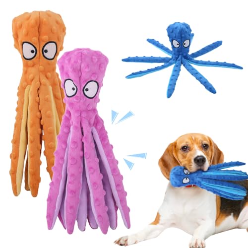 AprYew Octopus Dog Toys, No Stuffing Crinkle Dog Toys for Aggressive Chewers, Durable Interactive Chew Toys for Small, Medium and Large Dogs Training and Reduce Boredom (2PCS-C) - color: 2PCS-C