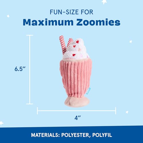 Barkbox Red Whine Milkshake Dog Toy – Squeaky Dog Toys – Plush Dog Toys – Puppy and Pet Toys for X-Small to Small Dogs - color: Milkshake