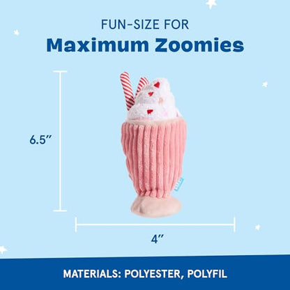 Barkbox Red Whine Milkshake Dog Toy – Squeaky Dog Toys – Plush Dog Toys – Puppy and Pet Toys for X-Small to Small Dogs - color: Milkshake