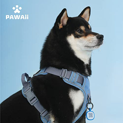 Pawaii No Pull Dog Harness with Pet ID Tag,Reflective Strips No Choke Front O Ring Breathable Mesh Adjustable Soft Padded Pet Vest with Easy Control Handle for Small Dogs | Built for safer walks with a QR Pet ID Tag, front no pull clip, reflective trim, c