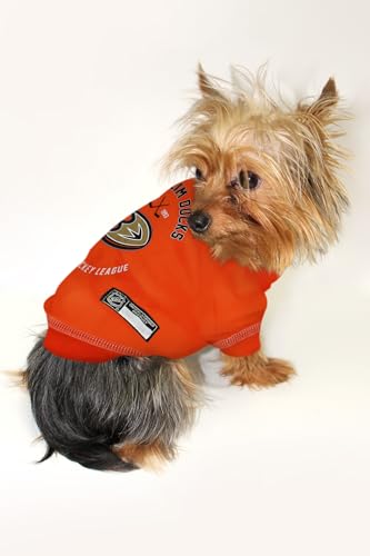 Pets First NHL Anaheim Ducks Tee Shirt for Dogs & Cats, X-Small. - are You A Hockey Fan? Let Your Pet Be an NHL Fan Too! - color: Anaheim Ducks, size: X-Small