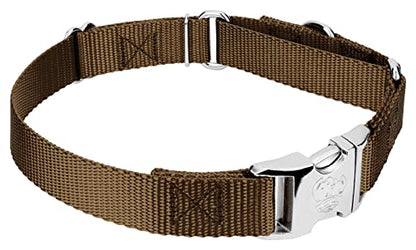 Country Brook Petz - Martingale Dog Collar - Heavy Duty Nylon Adjustable Martingale Dog Collar with Premium Buckle for Small Medium Large Breeds (5/8 Inch, Extra Small, Coyote Tan) - color: Coyote Tan, size: Extra Small (Pack of 1)