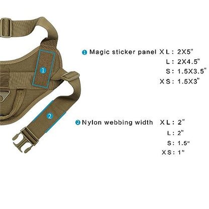 Excellent Elite SPANKERTactical Dog Vest Military Patrol Service Dog Harness Adjustable Nylon Dog Harness with Handle(Brown-S) - color: Coyote Brown, size: S