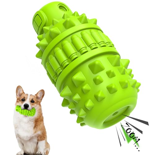 PIFFZEDO Dog Toys for Aggressive Chewers,Interactive Natural Rubber Chew & Squeaky Toy for Medium Breed Only(Not for Small Dog),Dog Toothbrush,Tough & Durable (Green,Medium) - color: Green, size: Medium（For 30–55 lb dogs）
