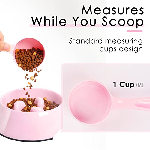 Super Design 1 Cup Dog Food Scoop for Container Melamine Measuring Scoop for Dogs Cats Birds and Rabbits Pet Food Feeding Scoop Dishwasher Safe - Baby Pink - color: Baby Pink 1 Cup