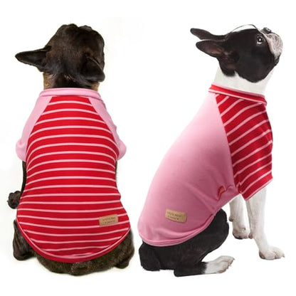 KYEESE 2Pack Dog Sweater, Soft Puppy Sweatshirt Stretchy Pullover Dog Sweater for Small Dogs Girl Boy, Lightweight Fleece Cat Shirt Pet Clothes with Sleeves, M - color: 10# Pink, size: Medium (8.5-13lbs)