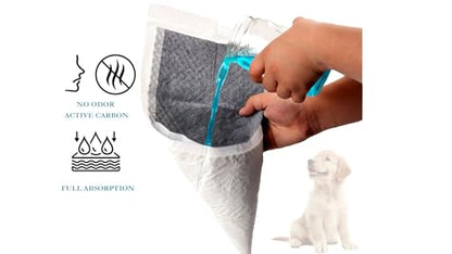 XL Charcoal Dog Pee Pads, Disposable Cotton Puppy Training Pads with Activated Carbon Odor Control, Non Slip Adhesive, Leak Proof, 24” x 36”, 20 Count, for Puppies, Senior Dogs & Incontinence