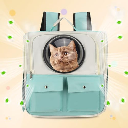 Pet Backpack Carrier, Portable and Ventilated, Oxford Cloth, Dogs Cats and Small Animals Travel Bag 12.99", (Blue, 1 Pcs), Intended for Hiking/Camping/Traveling - color: Blue