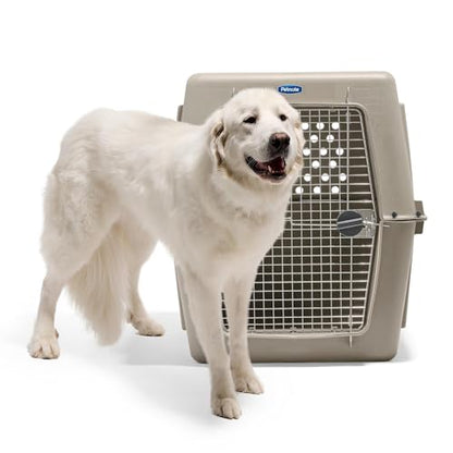 Petmate Ultra Vari Dog Kennel - Portable Crate for Extra Large Dogs 90-125 lbs - Airline-Friendly - Heavy-Duty Plastic Shell - For Home and Travel - Made in USA - 48 Inches - Taupe