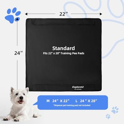 Pee Pad Holder,Folded Non-Slip for Potty Tray with Magnetic Lock,M:24"x22" | Magnetic closure,water-absorbent,easy to clean,easy to carry and fold - size: M: 24" x 22"