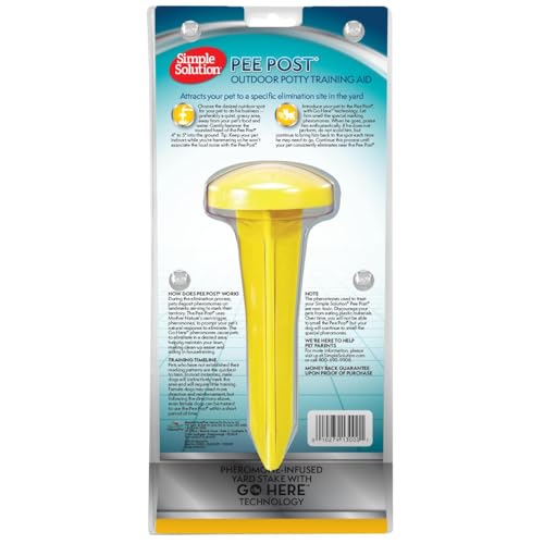 Simple Solution Pee Post Outdoor Dog Training Aid, 13-Inch Pheromone-Infused Stake for Puppy Potty Training, Yard Marking, and Housebreaking, Dog Pee Attractant for Lawn & Garden (Pack of 6) - size: 13 INCH (Pack of 6)