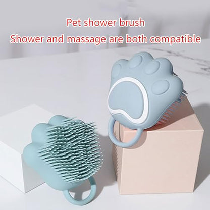 Pet Bathing Brush Soft Silicone Massager Shower Bathing with Shampoo Dispenser Dogs Grooming Tools Pets Bath for Cats and Dogs Bath Massage with Soap and Shampoo Dispenser