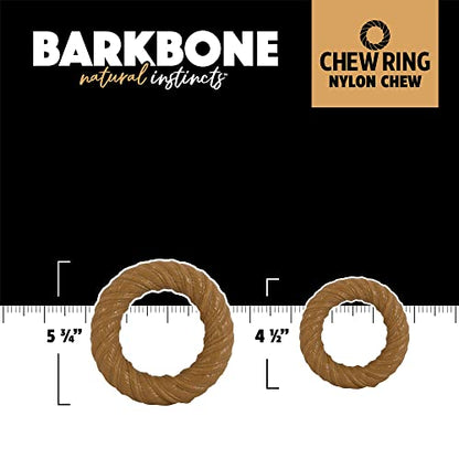 Pet Qwerks Chew Ring BarkBone - Durable Dog Toys for Moderate & Aggressive Chewers - Peanut Butter Flavor - 5.75" (Pack of 3) - size: 5.75" (Pack of 3)