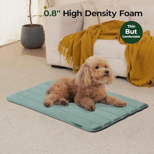 BALANCE Dog Crate Pad, Dog Foam Crate Mat Kennel Pad, Washable Water-Resistant Pet Bed Flat Dogs Cage Mat for Medium Dogs - color: Granite Green, size: 30.0"L x 19.0"W x 0.8"Th
