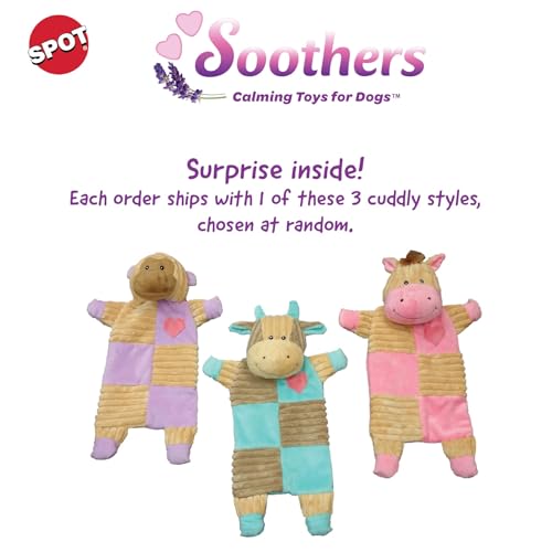 SPOT Soothers Crinkle Paper Dog Toy - 13in Stuffing-Free Calming Plush with Crinkle, Lavender Scent & Squeaker, Anxiety Relief for Dogs - 1 of 3 Animal Designs, Sent at Random
