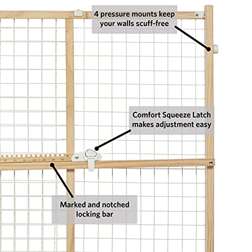 MidWest Homes for Pets Wire Mesh Pet Safety Gate, Dog Gate Expands From 29 - 50 Inches Wide, 32 Inches Tall, Wood, Powder Coated Wire - size: Medium