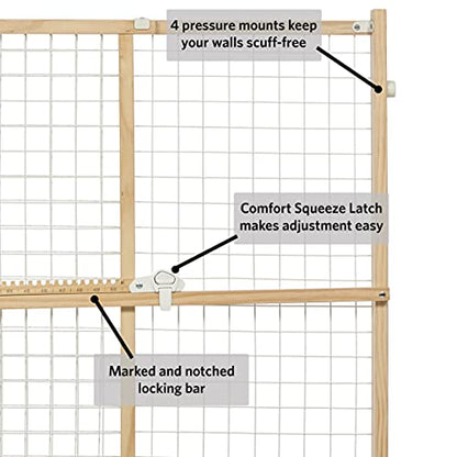 MidWest Homes for Pets Wire Mesh Pet Safety Gate, Dog Gate Expands From 29 - 50 Inches Wide, 32 Inches Tall, Wood, Powder Coated Wire - size: Medium
