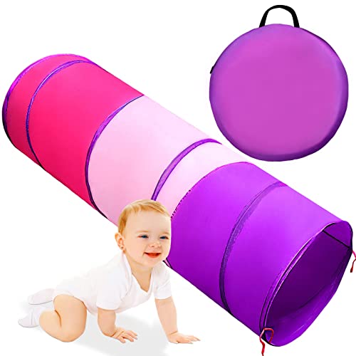 Kids Play Tunnel for Toddlers 1-3, Baby Crawling Toys for 1 2 3 4 Year Old Girl Boy Birthday Gift, 6 Foot Pop Up Tunnel, Indoor Outdoor Toddler Toys for Infant Children or Dog - style: Toddler Tunnel