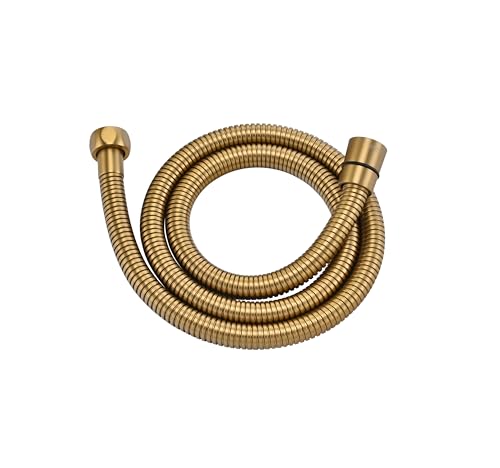 39 Inches High Pressure Bidet Hose Short Gold Shower Hose Extra Long 304 Stainless Steel Rv Hand Held Showerhead Hoses, Anti Winding Interface Shower Faucet Hoses Replacement - color: Gold, size: 39 Inches